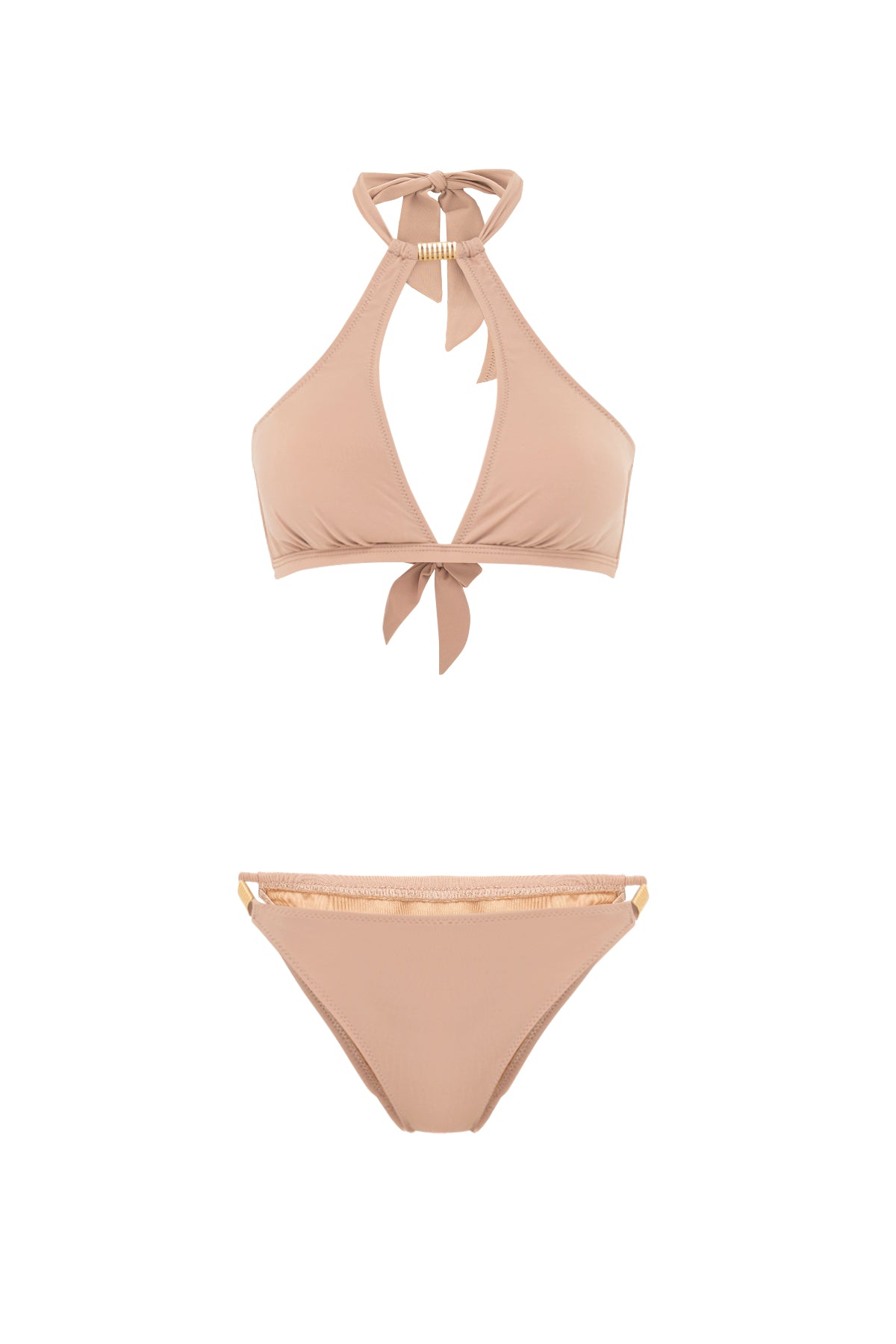 Nude Neck Halter Bikini