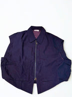 Navy sleeveless utility set by Chez Neeba, vest and shorts, limited edition Dubai women’s fashion.