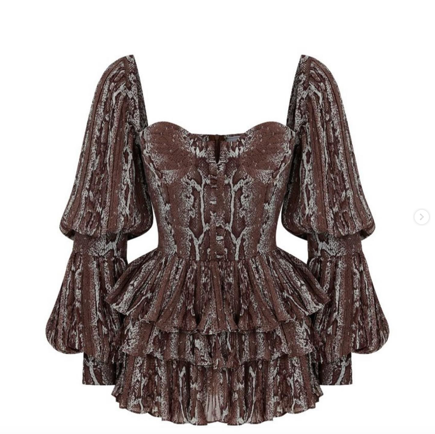 Snake print ruffled Dress
