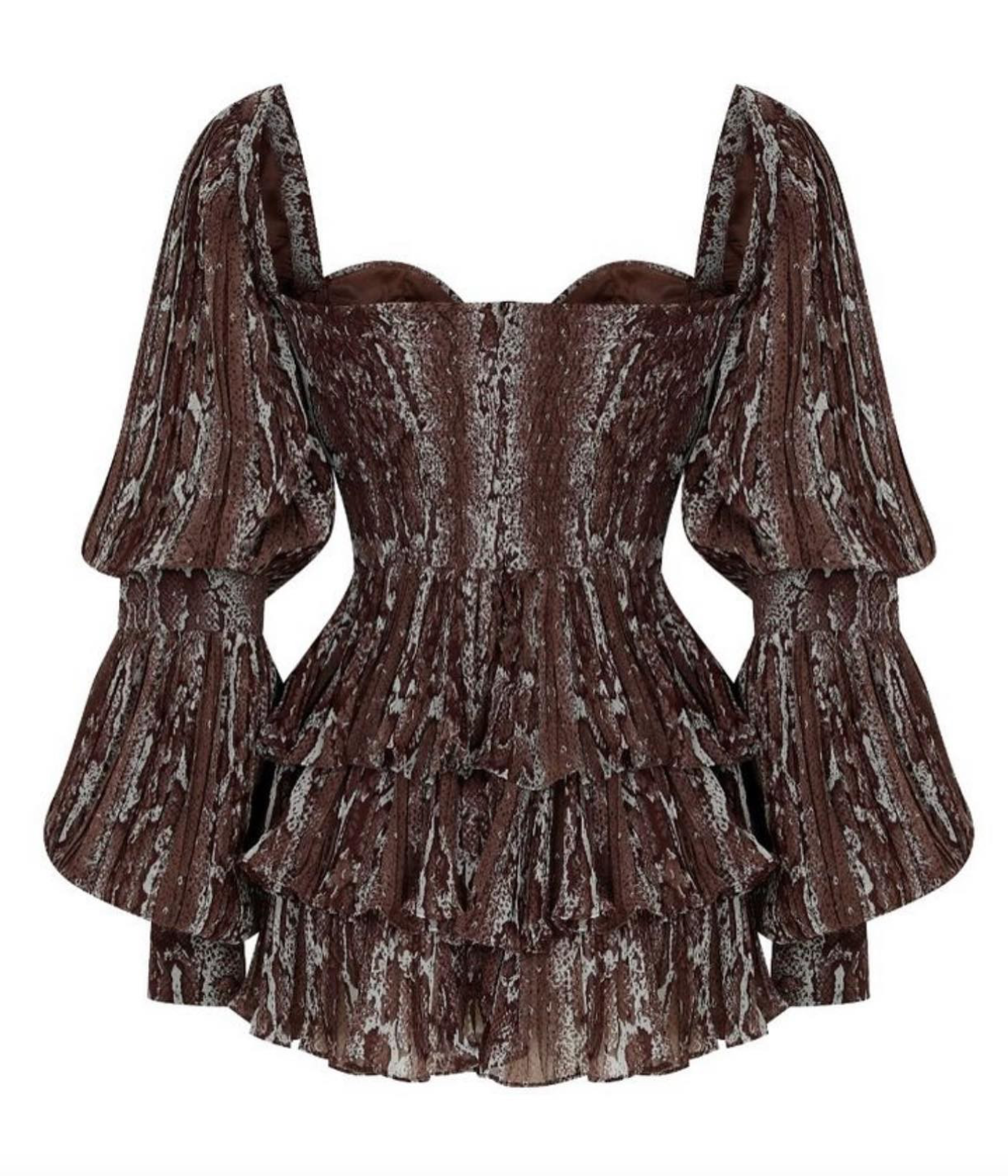Snake print ruffled Dress