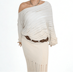 The Ivory Drape by Chez Neeba — elegant ivory one-piece outfit with a flowing silhouette, designed for effortless femininity and timeless minimalism.