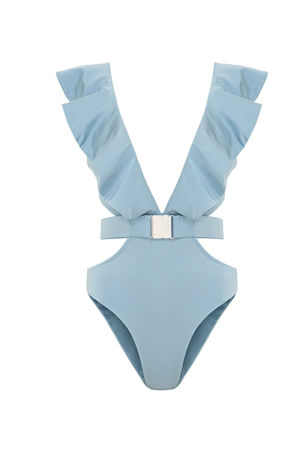 Aqua Ruffled Swimsuit - Chez Neeba