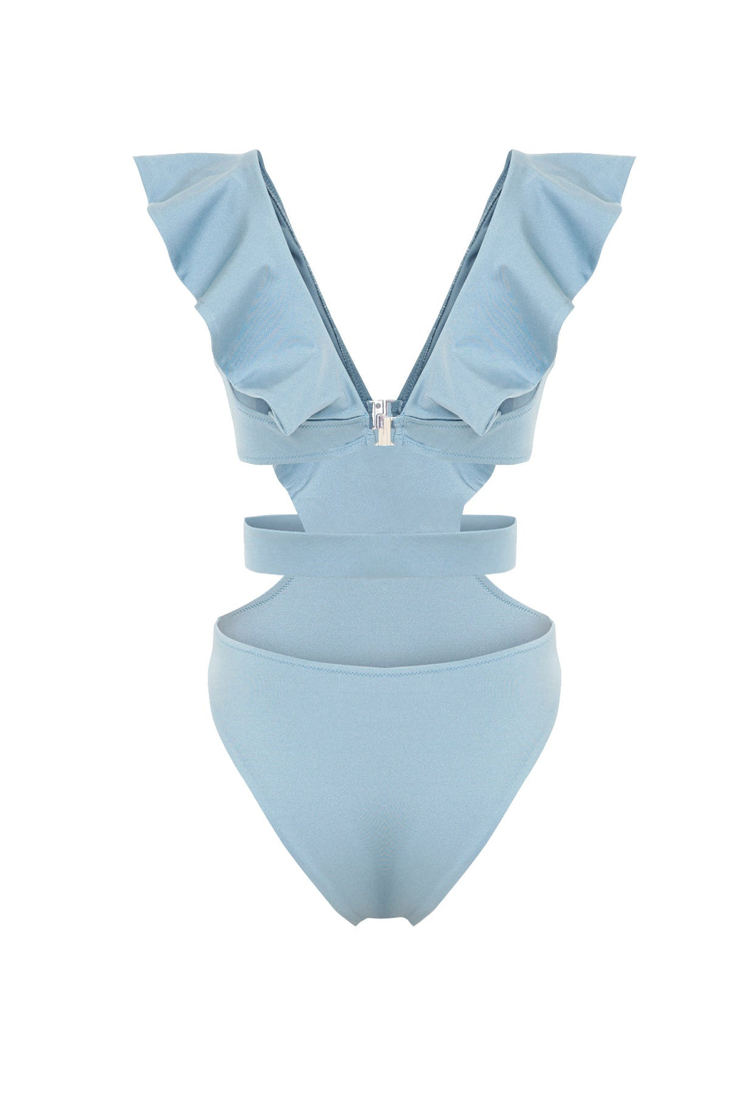 Aqua Ruffled Swimsuit - Chez Neeba