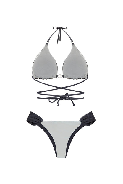 Double Faced Silver/ Gray Bikini - Chez Neeba