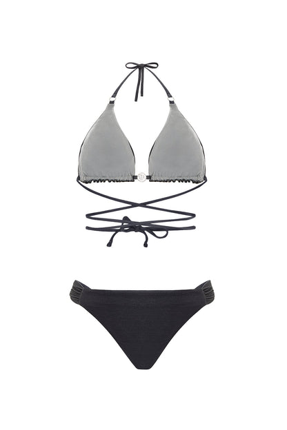 Double Faced Silver/ Gray Bikini - Chez Neeba