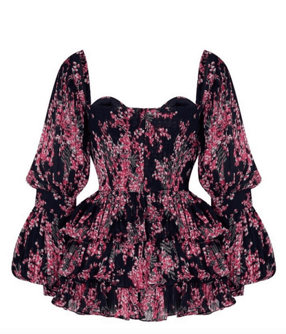 Floral Ruffled Dress - Chez Neeba