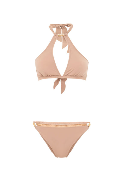 Nude Neck Halter Bikini - Chez Neeba