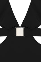 Ruffled Black Swimsuit - Chez Neeba