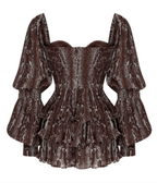 Snake print ruffled Dress - Chez Neeba