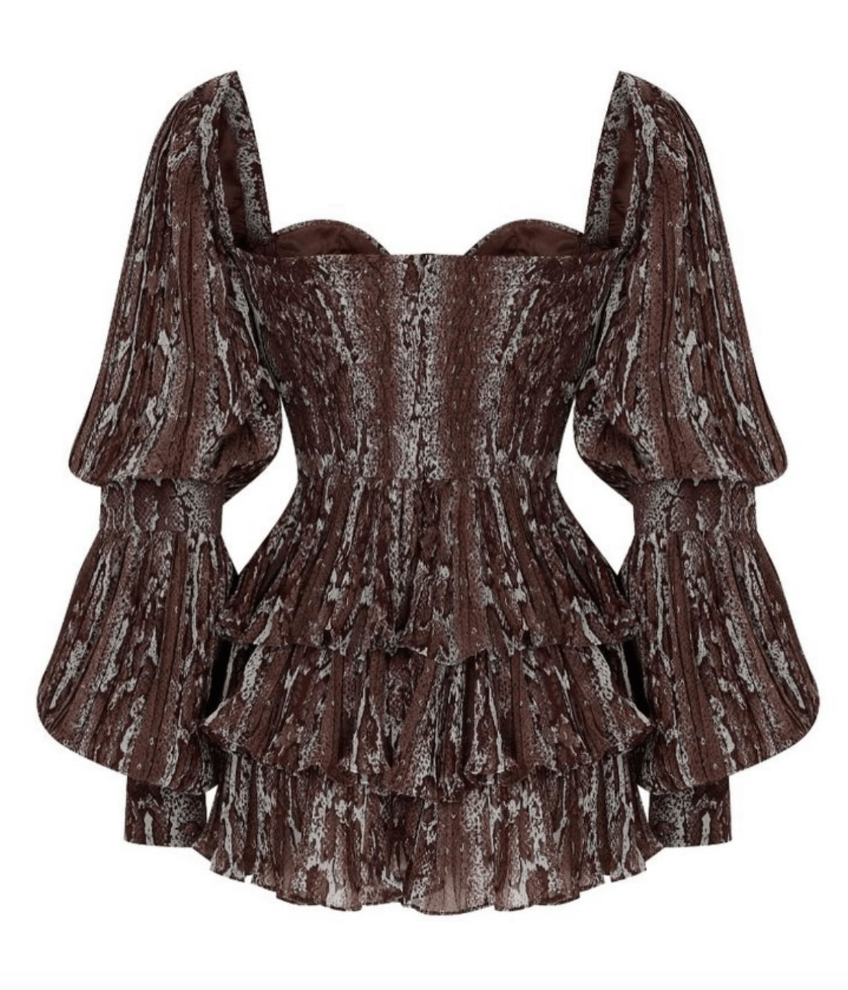 Snake print ruffled Dress - Chez Neeba