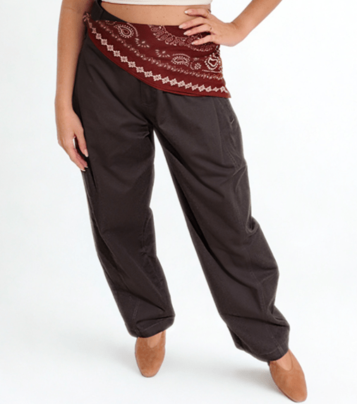 The Sculpted Cargo by Chez Neeba — wide-leg cargo denim pants in navy and gray, designed for a flattering structured fit, limited edition Dubai fashion.